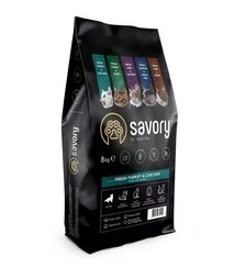 Сухой корм для котят всех пород Savory Kitten со свежей индейкой и курицей, 8 кг