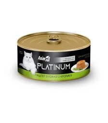 Влажный корм для кошек AnimAll Platinum паштет с кроликом, 70 г