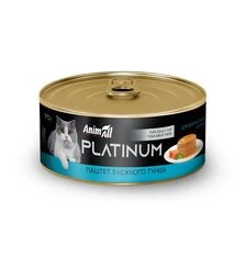 Влажный корм для кошек AnimAll Platinum паштет с тунцем, 70 г