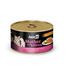 Вологий корм для котів та кошенят AnimAll легкий старт годування, 195 г