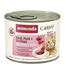 Беззерновой влажный корм для кошек Animonda Carny Adult с говядиной, индейкой и креветками, 200 г