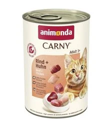 Беззерновий вологий корм для котів Animonda Carny Adult з яловичиною та куркою, 400 г