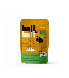 Влажный корм для стерилизованных кошек Half&Half кусочки с индейкой в желе, 100 г