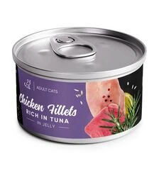 Влажный корм для кошек Savory филе курицы с тунцом в желе, 70 г