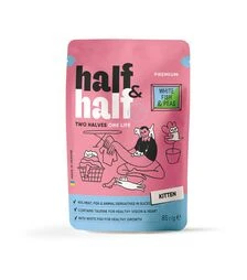 Влажный корм для котят Half&Half с белой рыбой и горохом в желе, 85 г