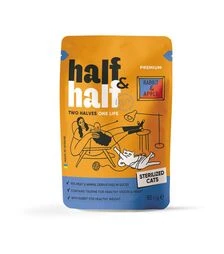 Влажный корм для стерилизованных кошек Half&Half с кроликом и яблоком в желе, 85 г