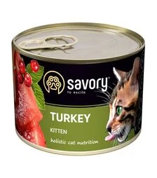 Влажный корм для котят Savory паштет с индейкой, 200 г