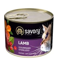 Влажный корм для стерилизованных кошек Savory с ягненком, 200 г