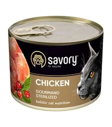 Влажный корм для стерилизованных кошек Savory с курицей, 200 г
