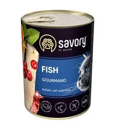 Вологий корм для котів Savory з рибою, 400 г