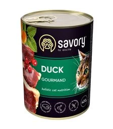 Вологий корм для котів Savory з качкою, 400 г