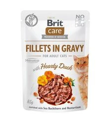 Беззерновой влажный корм для кошек Brit Care с уткой, филе в соусе, 85 г