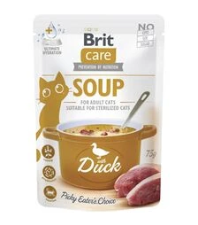 Беззерновой влажный корм для кошек Brit Care суп с уткой, 75 г