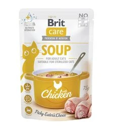 Беззерновой влажный корм для кошек Brit Care суп с курицей, 75 г