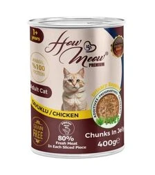 Полнорационный влажный корм для кошек How Meow с курицей, 400 г