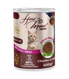 Полнорационный влажный корм для кошек How Meow с говядиной, 400 г