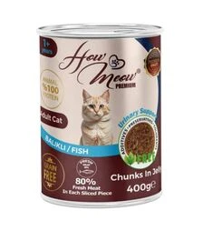 Полнорационный влажный корм для кошек How Meow с рыбой, 400 г