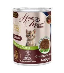 Полнорационный влажный корм для котят How Meow Kitten с ягненком, 400 г