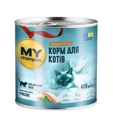 Влажный корм для кошек MY Champion кусочки с рыбой, 415 г