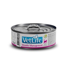 Лечебный влажный корм для кошек Farmina Vet Life Management Struvite для лечения и профилактики рецидивов струвитных уролитов, 85 г