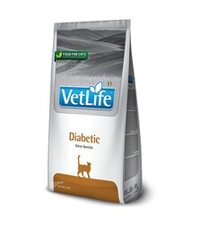 Лікувальний сухий корм для котів Farmina Vet Life Diabetic для контролю рівня глюкози в крові при цукровому діабеті, 2 кг