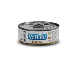 Лікувальний вологий корм для котів Farmina Vet Life Diabetic для контролю рівня глюкози в крові при цукровому діабеті, 85 г