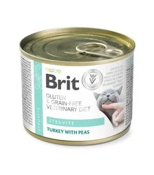 Лечебный влажный корм для кошек Brit VetDiets GF Struvite при мочекаменной болезни, с индейкой и горохом, 200 г