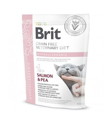 Лікувальний сухий корм для котів Brit VetDiets GF Hypoallergenic при харчовій алергії, з лососем та горохом, 400 г