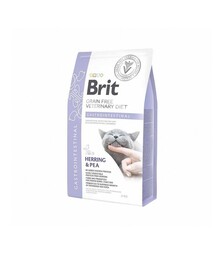 Лечебный сухой корм для кошек Brit VetDiets GF Gastrointestinal при нарушениях пищеварения, с сельдью, лососем, яйцом и горохом, 2 кг