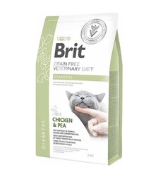 Лікувальний сухий корм для котів Brit VetDiets GF Diabetes при цукровому діабеті, з куркою та горохом, 2 кг