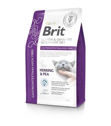 Лечебный сухой корм для кошек Brit VetDiets GF Gastrointestinal High Fibre с повышенным содержанием клетчатки, с сельдью, 2 кг