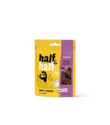 Лакомства для кошек Half&Half мясные полосочки, с уткой, 50 г