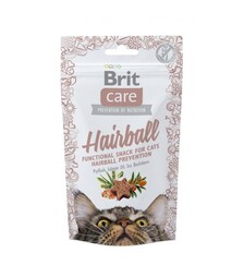 Лакомства для кошек Brit Care Functional Snack Hairball для выведения шерсти, с уткой, 50 г