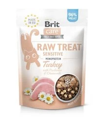Лакомства для кошек Brit Raw Treat Freeze-dried Sensitive для чувствительного пищеварения, с индейкой, 40 г