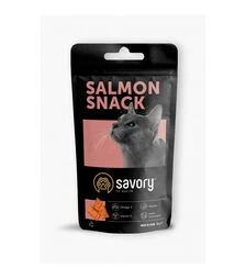 Хрустящие лакомства-подушечки для кошек Savory Cats Snacks Pillows Gourmand с лососем, 60 г