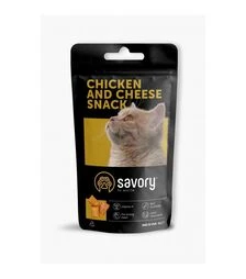 Хрустящие лакомства-подушечки для кошек Savory Cats Snacks Pillows Gourmand с курицей и сыром, 60 г