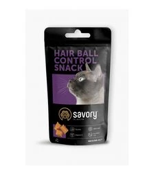 Хрустящие лакомства-подушечки для кошек Savory Cats Snacks Pillows Hair Ball Control для выведения шерсти, 60 г
