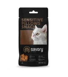 Хрустящие лакомства-подушечки для кошек Savory Cats Snacks Pillows Sensitive для чувствительного пищеварения, 60 г