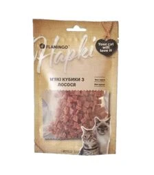 Лакомство для кошек Flamingo мягкие кубики с мясом лосося, 50 г
