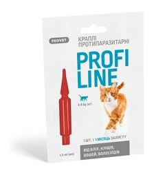 Краплі для котів ProVET ProfiLine від бліх і кліщів, інсектоакарицидні, на вагу 4-8 кг, піпетка, 1 шт