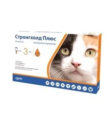 Капли для кошек Zoetis Стронгхолд Плюс, на вес 2,5-5 кг, 30 мг, пипетка, 3 шт