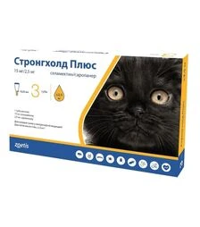 Капли для кошек Zoetis Стронгхолд Плюс, на вес до 2,5 кг, 15 мг, пипетка, 3 шт