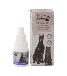 Капли ушные для собак и кошек AnimAll VetLine для ухода за ушами, 10 мл
