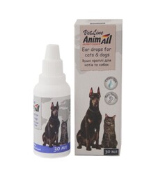 Капли ушные для собак и кошек AnimAll VetLine для ухода за ушами, 30 мл