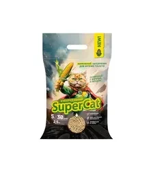 Наполнитель для кошачьих туалетов SuperCat кукурузный комкующийся, 2,5 кг