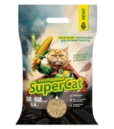 Наполнитель для кошачьих туалетов SuperCat кукурузный комкующийся, 5 кг