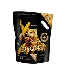 Наполнитель для кошачьих туалетов SuperCat Премиум кукурузный комкующийся, 2,5 кг
