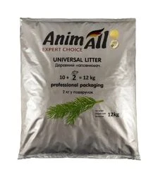Наповнювач для котячих туалетів AnimAll деревний, 12 кг