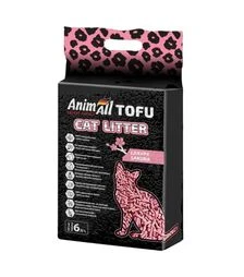 Наполнитель для кошачьих туалетов AnimAll Tofu Sakura соевый с ароматом сакуры, 2,6 кг