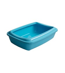 Туалет под наполнитель для кошек AnimAll с лопаткой, голубой, 50х37х13,5 см